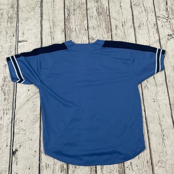 Vintage 90s New York Yankees Blue MLB Baseball Starter Sports Stitched Jersey - Picture 2 of 5